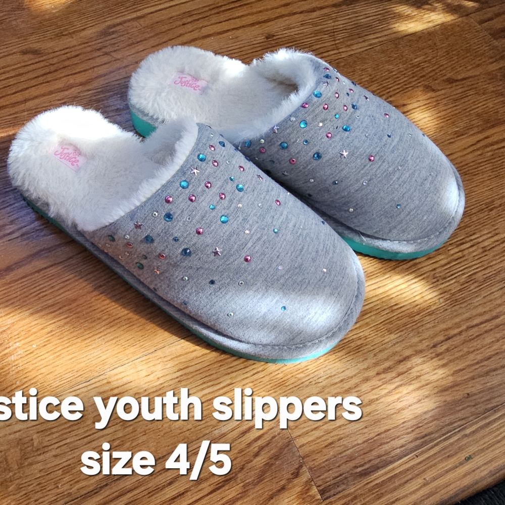 Justice Youth Slippers with Colorful Studs